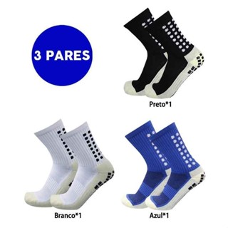 Kit 3 Meia pro socks Meias Esportivas Futebol Algodão Antiderrapantes De Alta Qualidade em Oferta na Shopee
