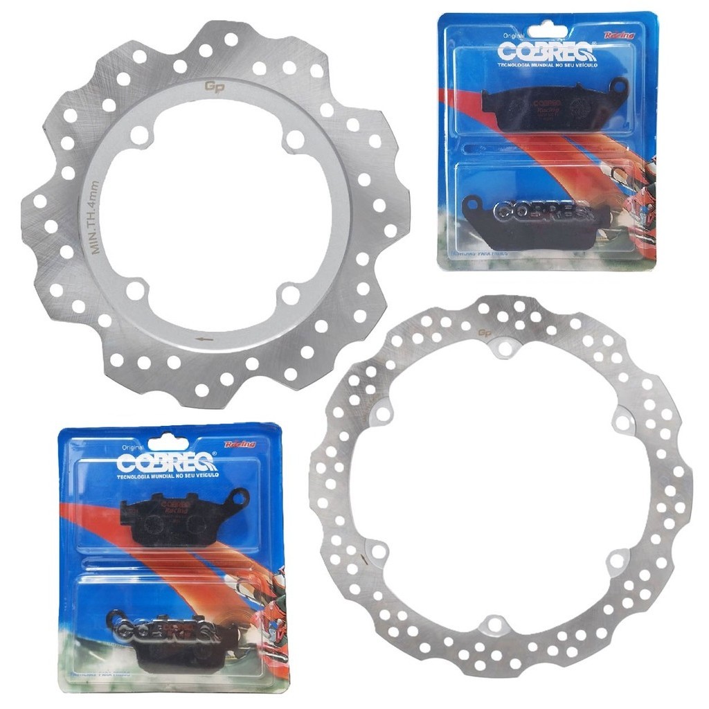 Discos de Freio Cb 500R 2014-2021 / Cb 500F 2014-2022 / Cb 500X 2014-2019 + Pastilhas Cobreq Racing em Oferta na Shopee