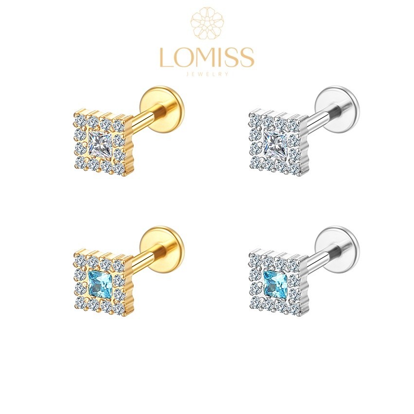 【LOMISS】Piercing Orelha Tragus Aço Cirúrgico Pvd Zircônias Conch Boca Labret Hélix Piercing Ponto de Luz em Oferta na Shopee