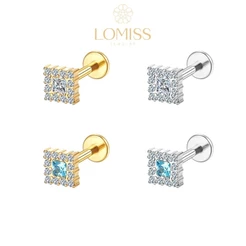 【LOMISS】Piercing Orelha Tragus Aço Cirúrgico Pvd Zircônias Conch Boca Labret Hélix Piercing Ponto de Luz
