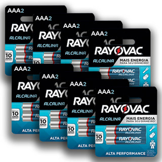 Pilha Alcalina AAA Rayovac Bateria 3A Palito kit 16 unidades