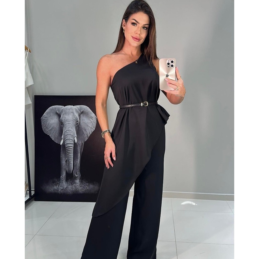 Conjunto Mula Manca um Ombro Feminino em Oferta na Shopee