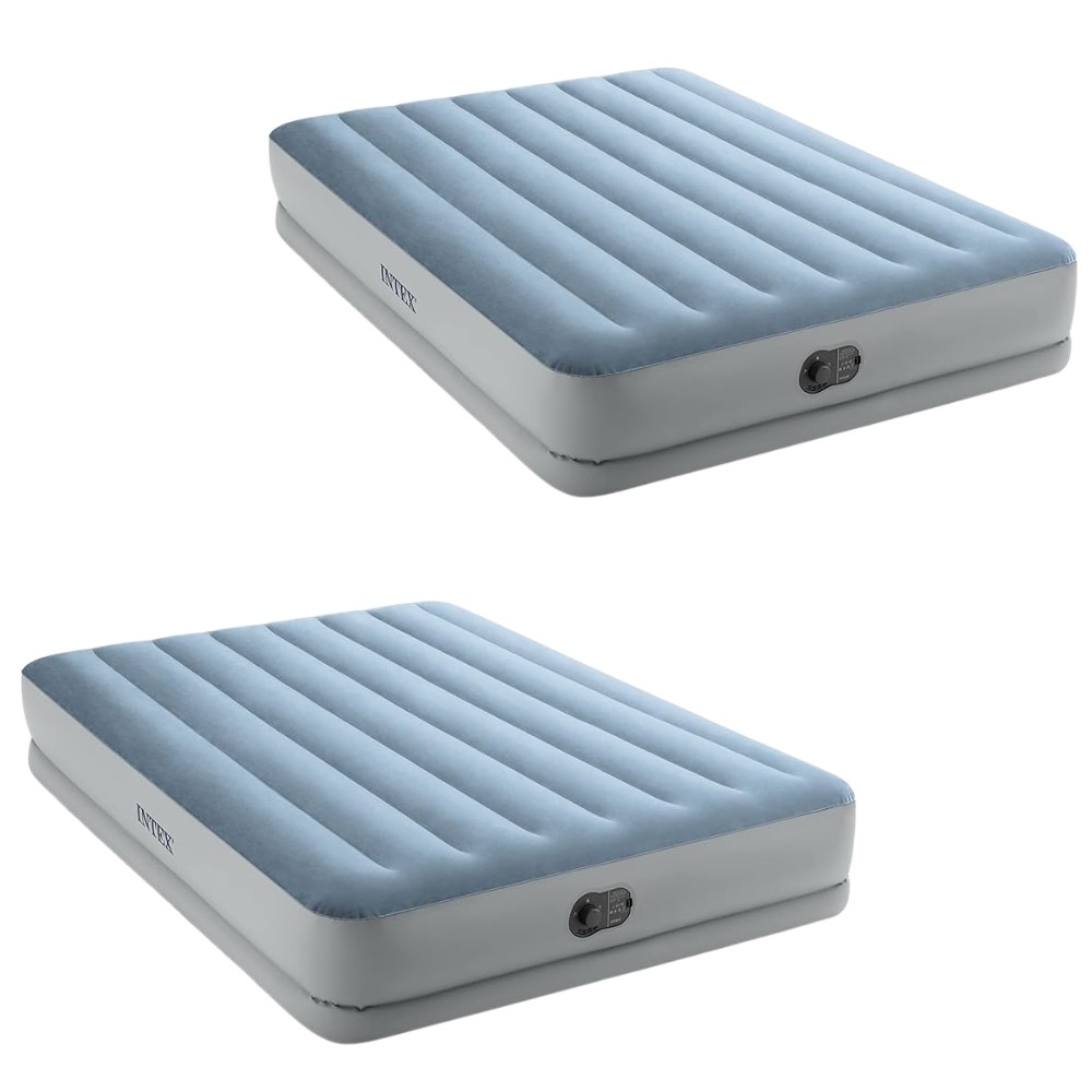 Kit 02 Colchão Inflável Casal Intex Queen Dura Beam Plus Bomba de Ar USB Embutida em Oferta na Shopee
