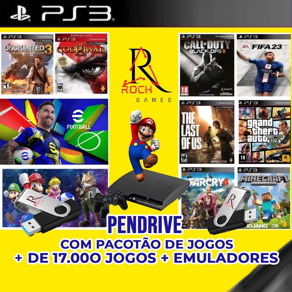 LIBERTE SEU MUNDO DE JOGOS: PENDRIVE ORIGINAL COM 17 MIL JOGOS + EMULADORES PARA PS3 (4.93)! DIVERSÃO SEM LIMITES!