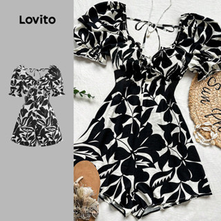 Lovito Macacão Boho Floral com Zíper para Mulheres L123ED173 em Oferta na Shopee