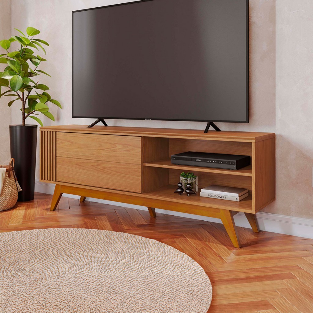 Rack para TV Até 60 Polegadas Otawa 1 Porta Ripado - Colibri em Oferta na Shopee