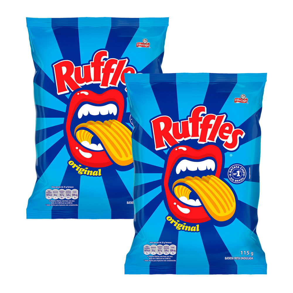 Kit 2 Batata Ruffles Elma Chips Sabor Original 115g em Oferta na Shopee