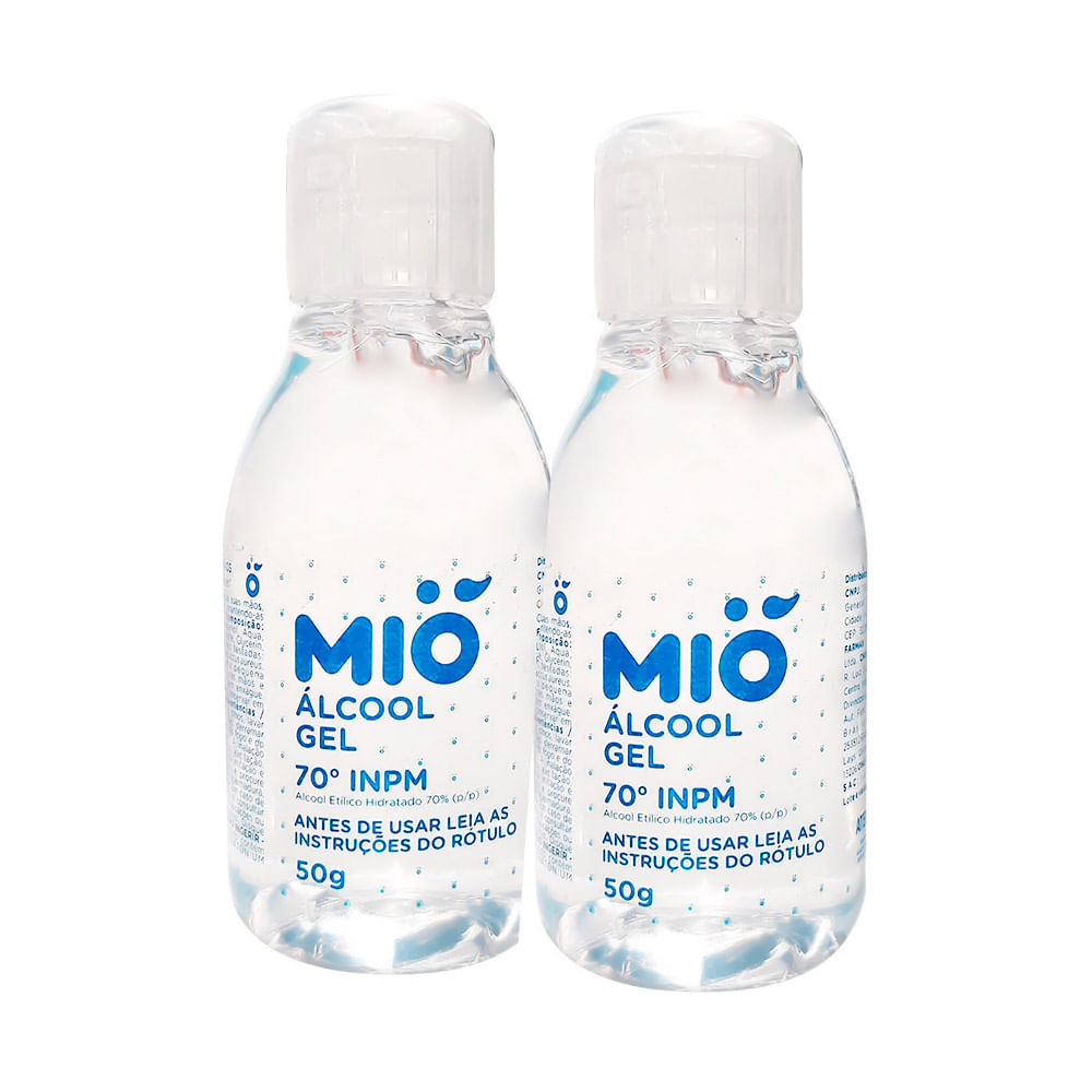 Álcool Gel 70% Mió Antisséptico 50g | Kit com duas unidades - Health