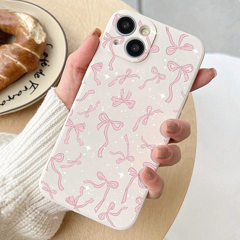 INS Estilo Rosa Arco Fita Caso Para Samsung A06 A16 A15 A55 A35 A54 A05 A26 A34 A36 A14 A56 A52 A53 A23 A51 Capa Macia