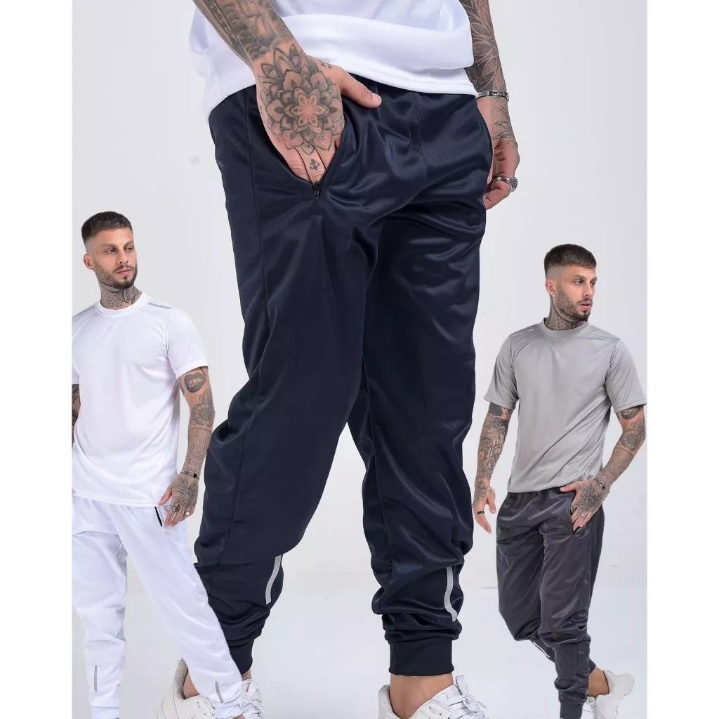 Kit 2 Calça Skinny Jogger Refletivo Fit Tradicional Casual e Treino Academia de Agasalho