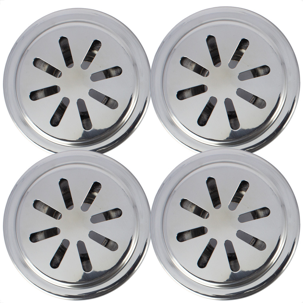 Kit 4 Drenos Nivelador de Parede Encaixe 50mm Inox para Piscina