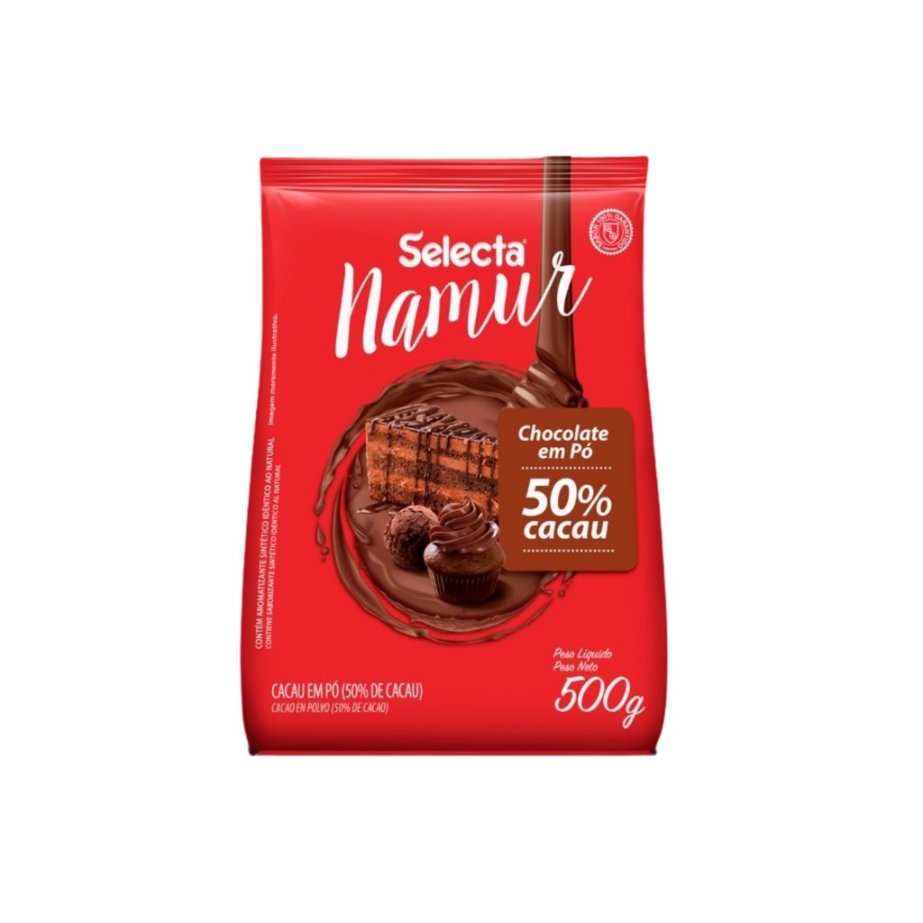 Chocolate em Pó 50% Cacau Selecta Namur 500g Ideal para Bolos Brigadeiros e Confeitaria em Oferta na Shopee