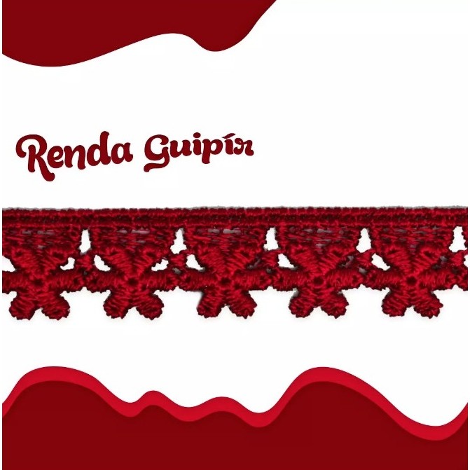 Renda Guipir CHL-652 1.5 Cm -  Rolo C/13.7 Metros Cor:Vermelho-145