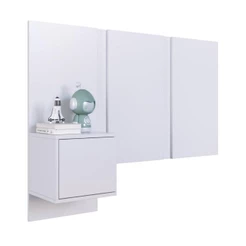 Cabeceira Solteiro com Mesa de Cabeceira Extensível PL1090 120x90cm Branco - Art In Móveis