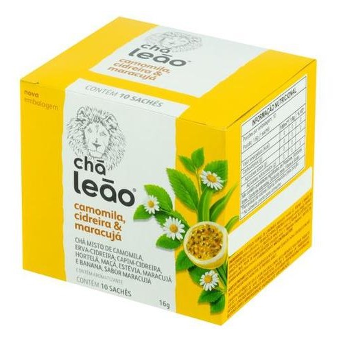 Chá Leão Camomila, Cidreira E Maracujá Com 10 Sachês 16G em Oferta na Shopee