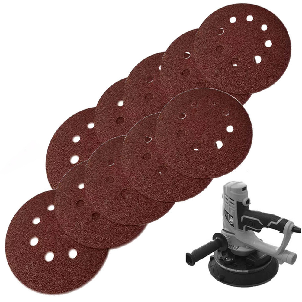 10 Disco Lixa Velcro 180mm Grão 150 Lixadeira Parede Wagner