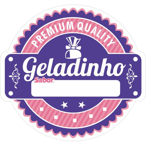 500 Rótulo Adesivo Para Geladinho, Sacolé, Dindin 3x3cm