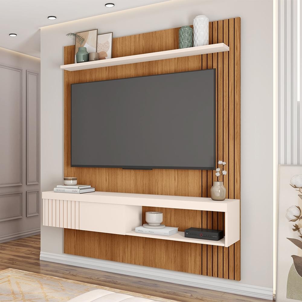 Painel Para Tv 55 Polegadas Marrom Moon Caemmun - Home & Living