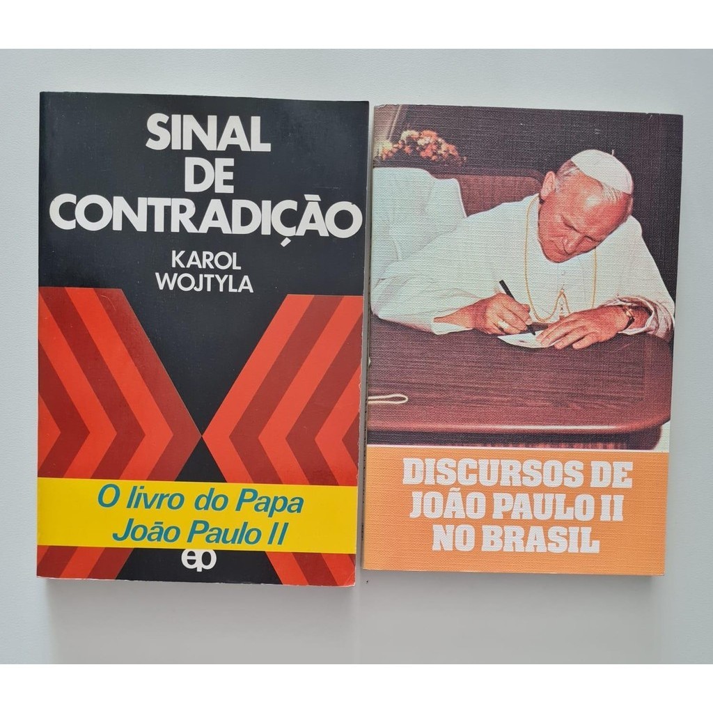 LIVRO, KIT(2), 1 SINAL DE CONTRADIÇÃO, O LIVRO DO PAPA JOÃO PAPA II, 2 DISCURSOS DE JOÃO PAULO II NO BRASIL