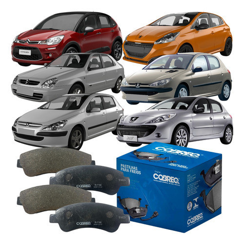 Jogo Pastilha de Freio Cobreq 206 207 208 C3 XSara em Oferta na Shopee