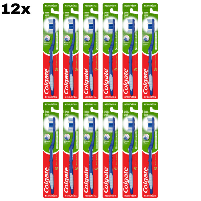 Escova de Dente Colgate Premier Clean Media Diversas Cores 12un