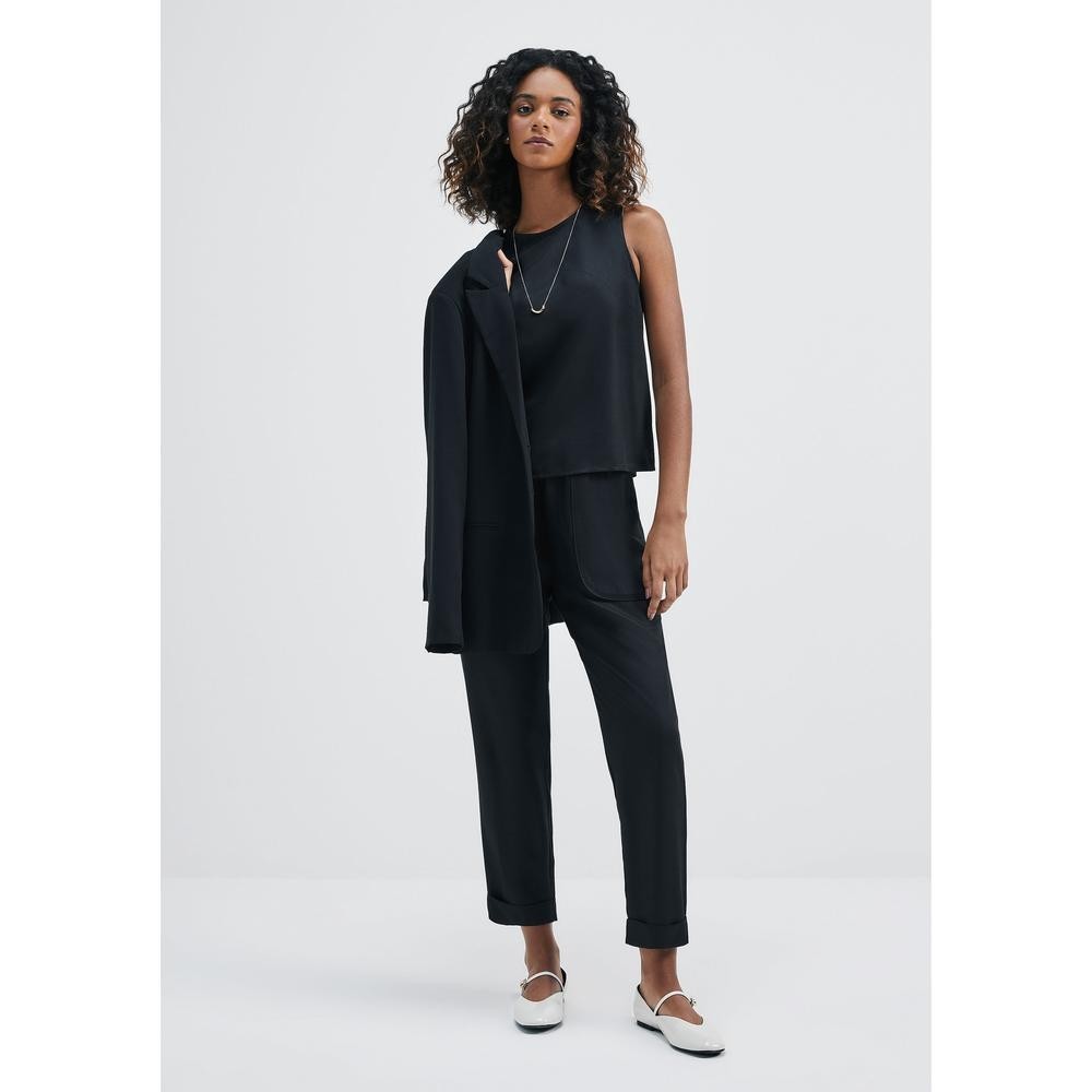 Calça Feminina Carrot Cintura Alta Em Viscose Creponada Hering em Oferta na Shopee