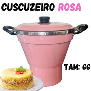 Cuscuzeiro Aluminio Na Cor ROSA GG Nº20 GRANDE em Oferta na Shopee