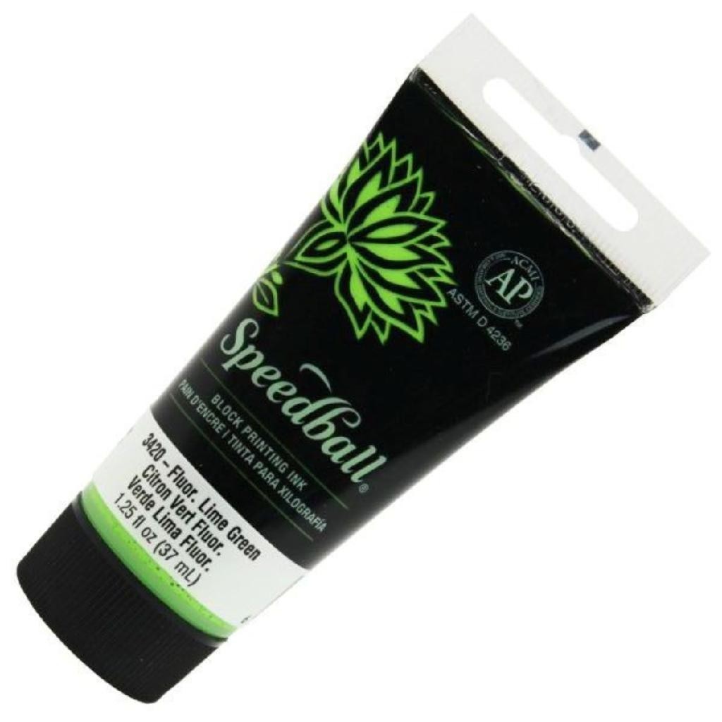 Tinta Xilogravura 37ml SpeedBall Verde Limão Fluorescent
