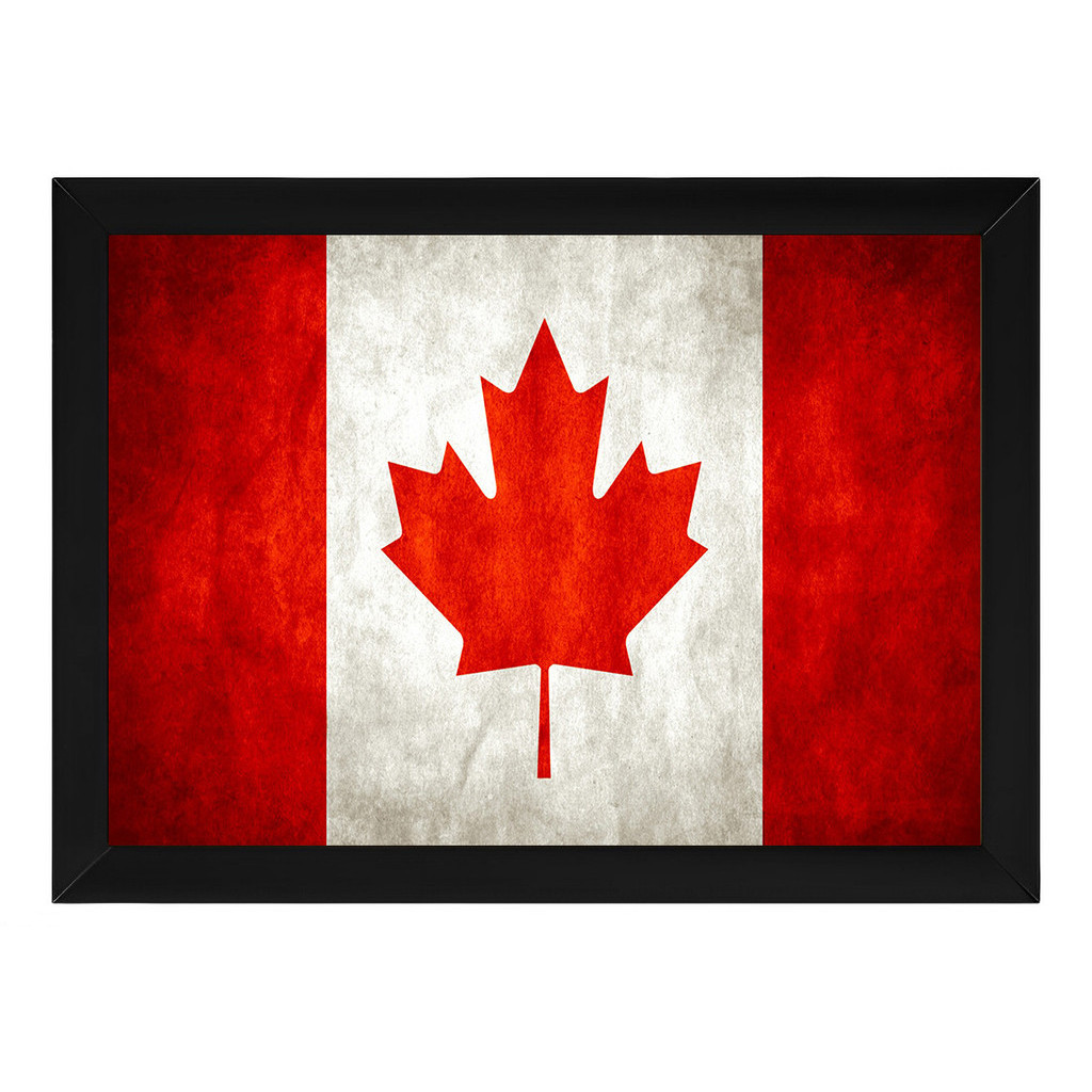 Quadro Bandeira do canada tamanho 33x24cm com vidro