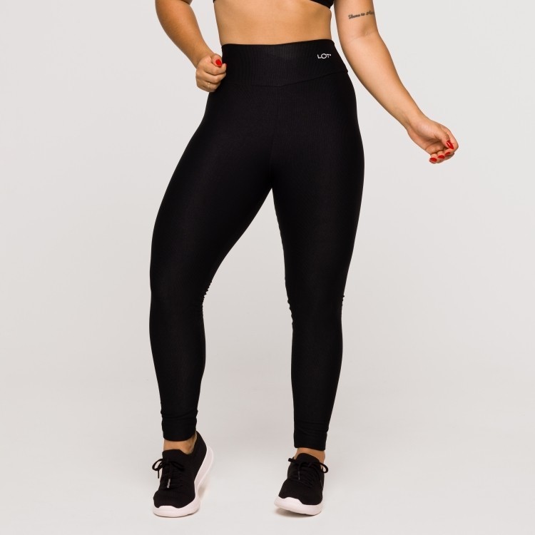 Legging Fitness Feminina Academia Poliamida Texturizada Preta Crossfit