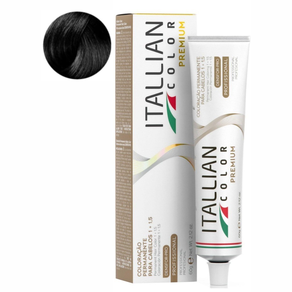 Coloraçao Itallian Color Professional 1.0 Preto 60G em Oferta na Shopee