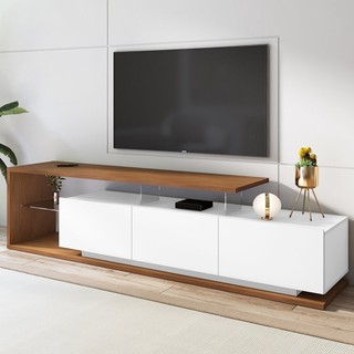 Rack Para TV até 60 Polegadas 3 Portas 217cm Nápoles Yescasa Cedro/Branco em Oferta na Shopee