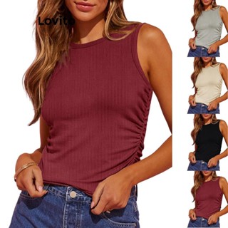 Lovito Regata Casual Lisa Franzida Para Mulheres LNL48017