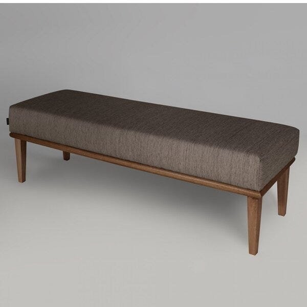 Puff para Quarto 160cm Veludo Pés Grazi Marrom/Imbuia