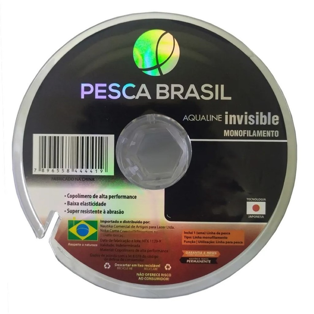 Linha Monofilamento Aqualine Invisible 0.80mm 100mm - Pesca Brasil