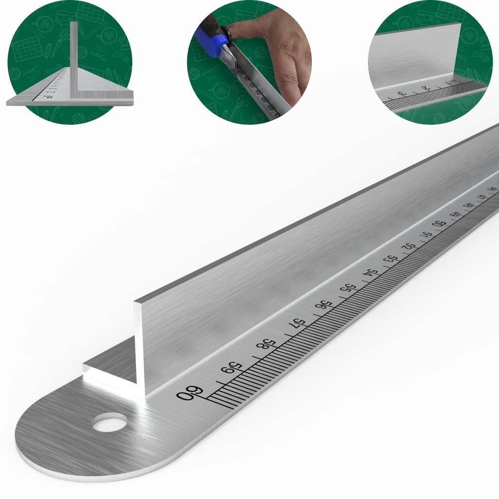 Régua de Metal Com Proteção Para Dedos 60cm Aço Inoxidável em Oferta na Shopee