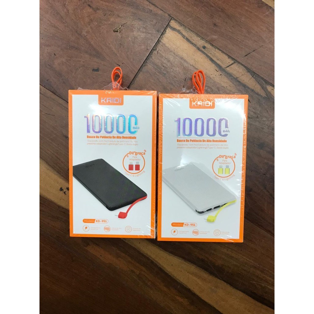 Carregador Portátil Power Bank Kaidi 10.000mah Universal Original em Oferta na Shopee