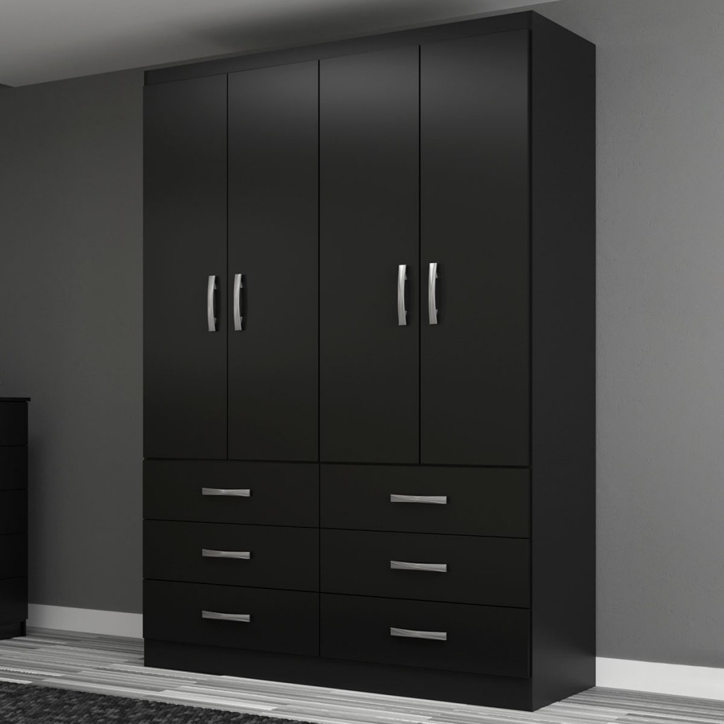 Guarda-Roupa Solteiro Treviso 4 Portas 6 Gavetas em Oferta na Shopee