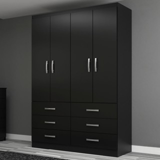 Guarda-Roupa Solteiro Treviso 4 Portas 6 Gavetas em Oferta na Shopee