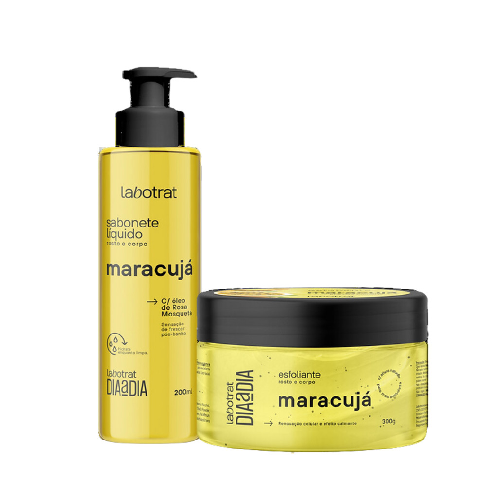 Kit Sabonete Liquído 190ml + Esfoliante 300g Maracujá dia a dia Labotrat - Beauty