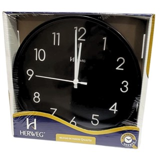 Relógio de Parede Herweg Quartz Preto 660103 em Oferta na Shopee