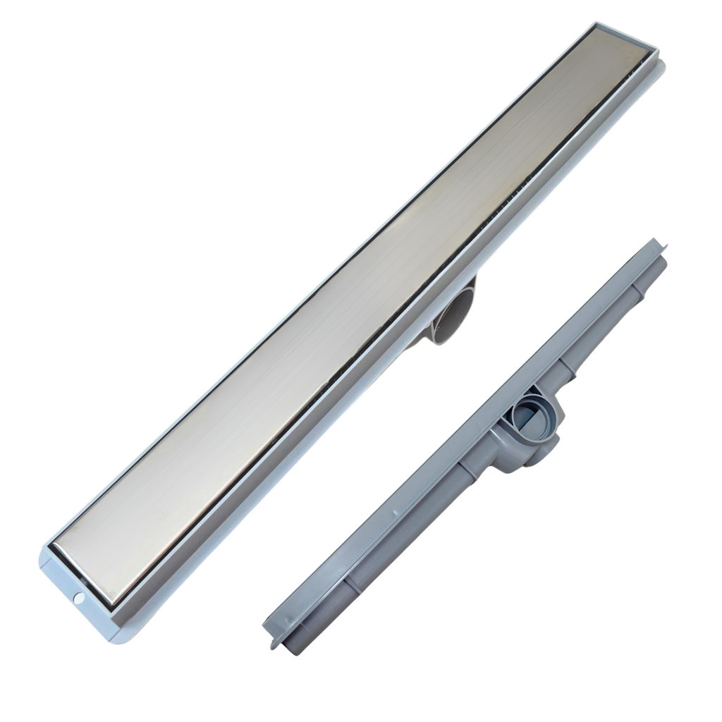 Ralo Linear Inox 5x50 com Tela Invisível Piso e Coletor Cinza em Oferta na Shopee