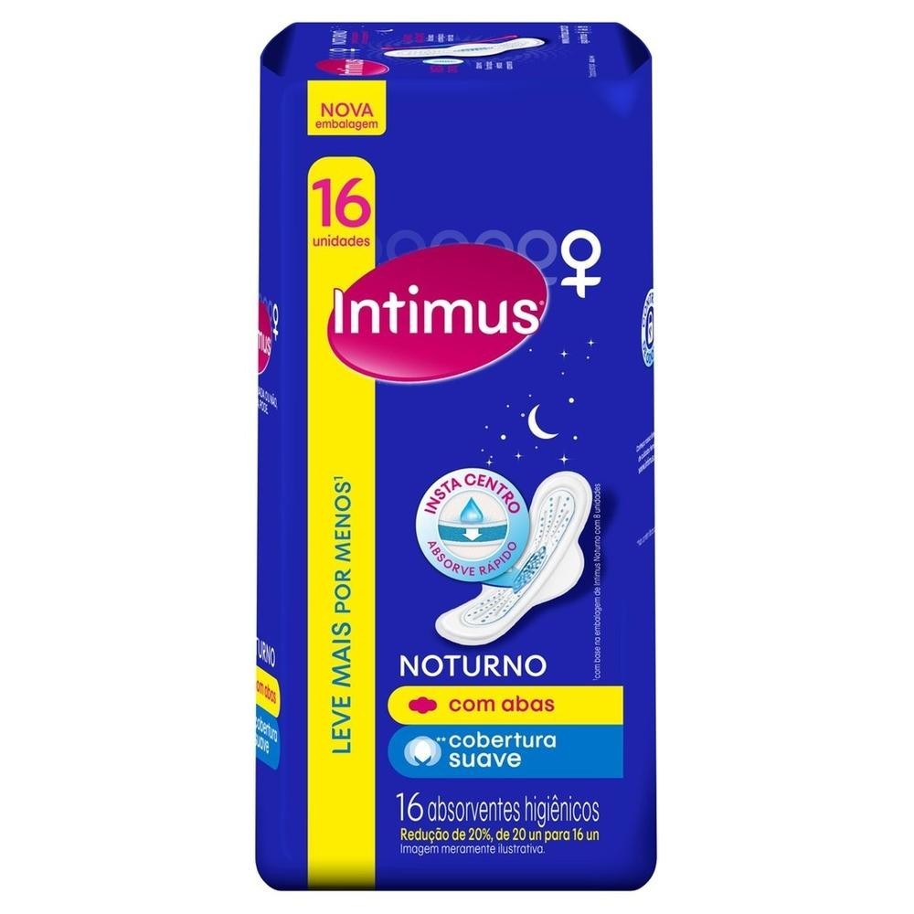 Absorvente Intimus Noturno Suave com Abas 16 Unidades Leve mais Por menos em Oferta na Shopee
