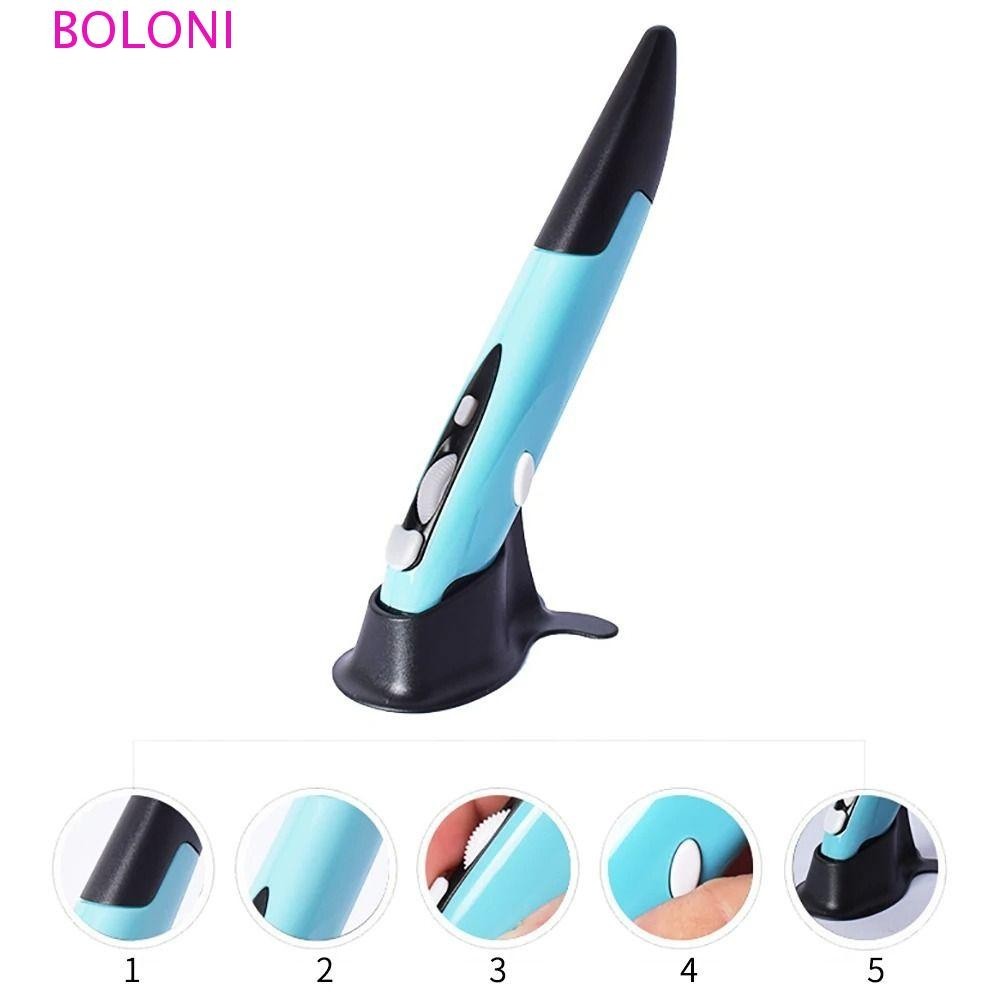 BOLONI 2.4GHz Apresentador Rato Caneta Vertical , Apresentadora Óptica Sem Fio , Ajustável Ergonômico 4 Chaves Mini Ratos