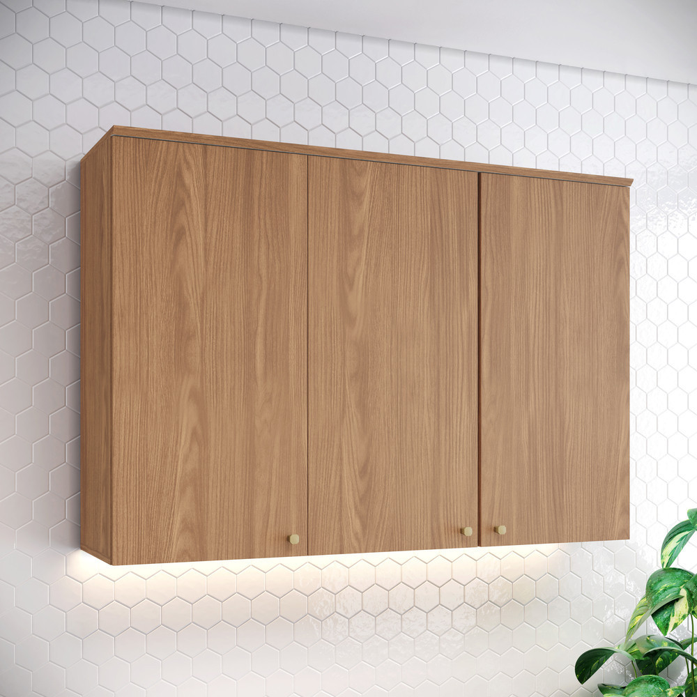 Armário Aéreo 3 Portas 120cm Requinte Henn