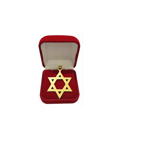 Pingente Ouro 18 Kilates Estrela de Davi Peso 1.50 Gr 15 mm Blilhoso Maciço