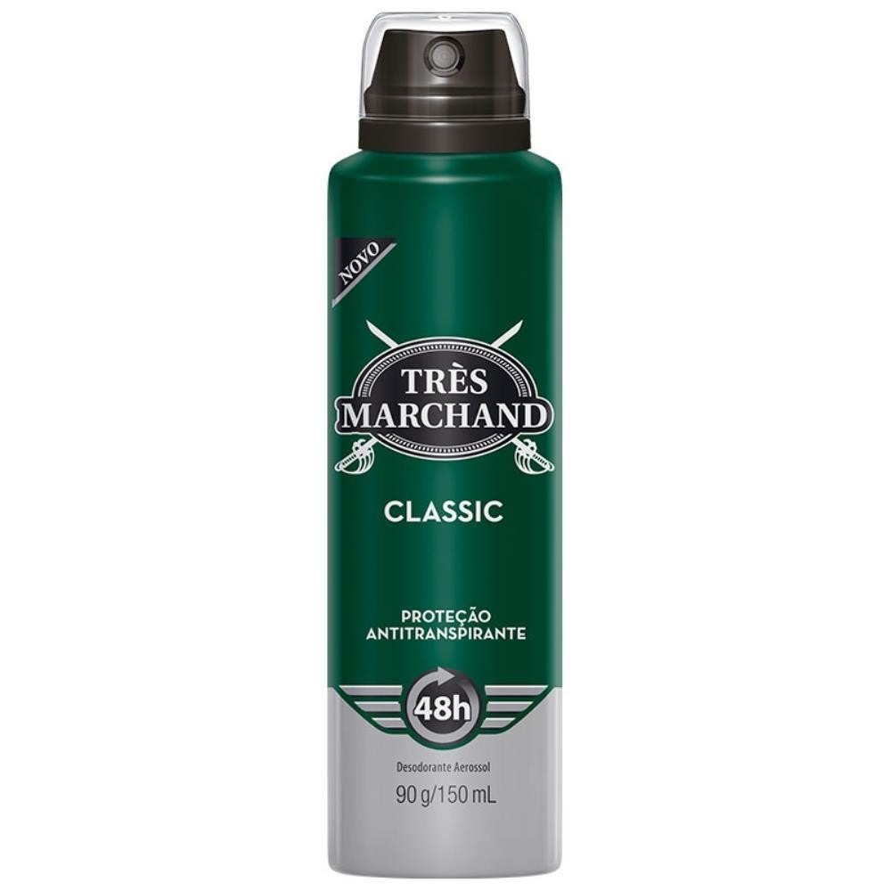Três Marchand Desodorante Aerossol Classico Com 150Ml