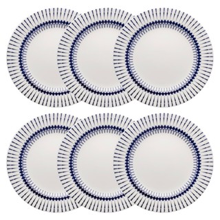 Kit Jogo 6 Pratos Rasos Biona Colb em Cerâmica Decorada 26 cm - Oxford em Oferta na Shopee
