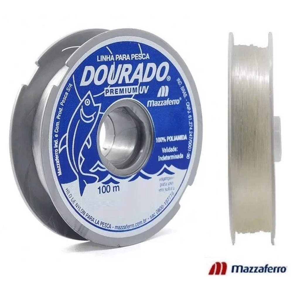 Linha de NYLON p/ pesca e Artesanato DOURADO/MAZZAFERRO - rl 100m