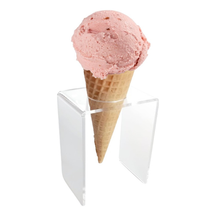 Porta Sorvete 1 Casquinha Suporte Acrílico Pizza Cone Temaki
